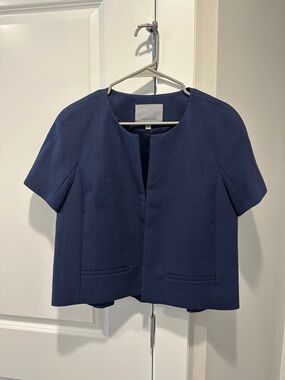 Classiques Entier Navy Short Sleeve Blazer Jacket